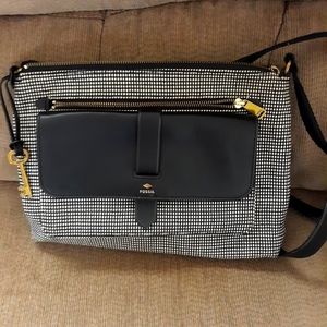 Black and white Fossil shoulder bag